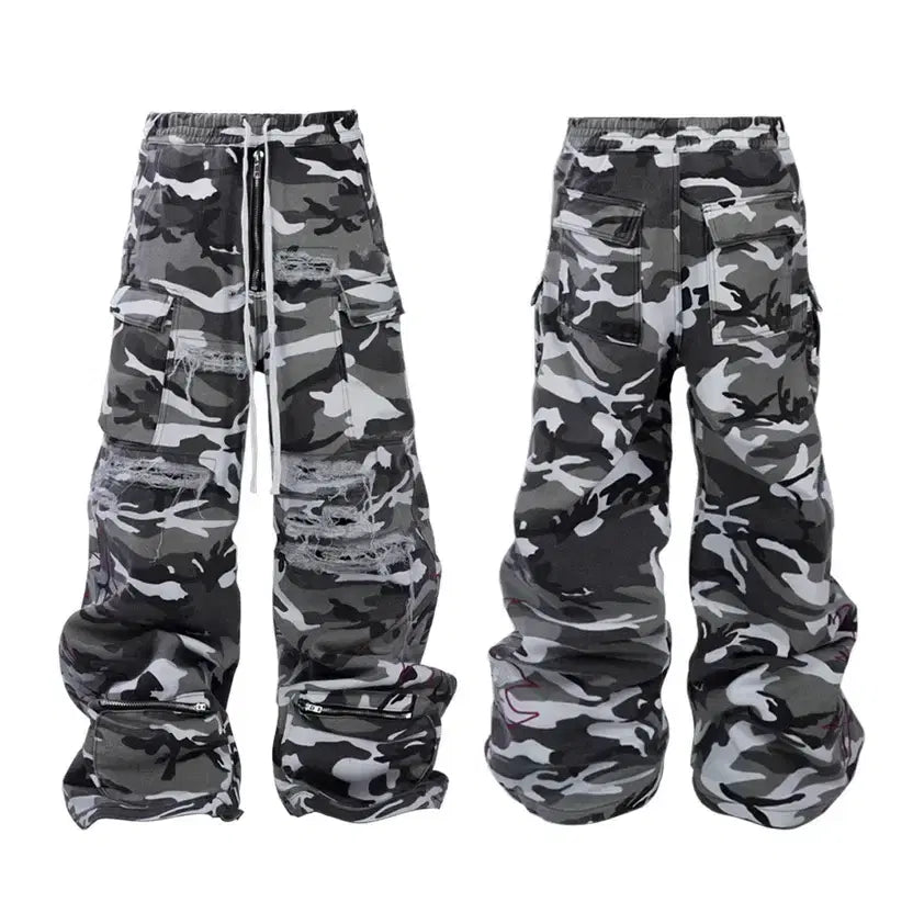 [BUNJANG] RYECHASIN Camo Cargo Bella Bootleg Pants / RYECHASIN CAMO CARGO BELLA BOOTLEG