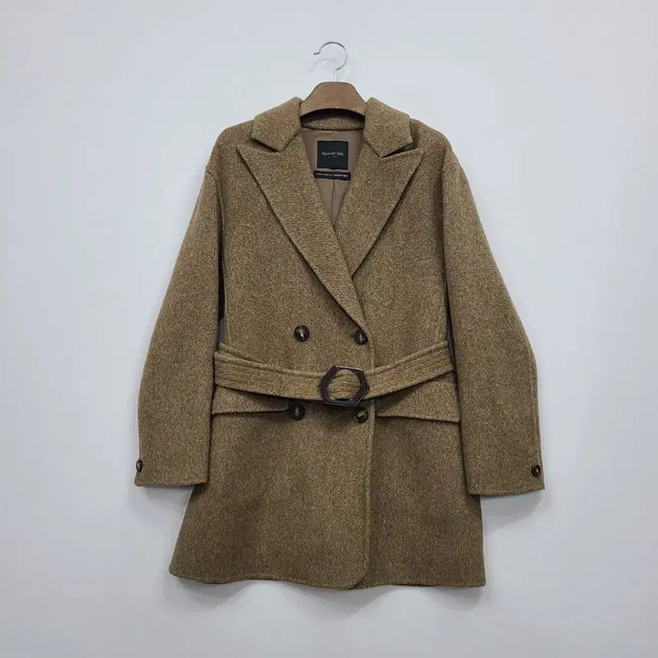 [BUNJANG] Kenneth Lady Double Belted Brown Coat / 케네스레이디 벨티드 더블 브라운 코트/55/앨리스/419