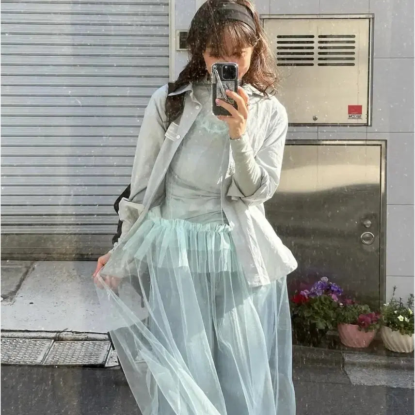 [BUNJANG] Fletta 77 Low-Rise Tulle Dress Mint / [택O미시착새상품] 플레따 77 로우라이즈 튤 드레스 민트 fletta