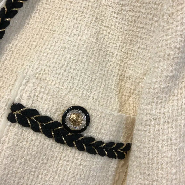 [BUNJANG] Minimal 2021 Tweed Jacket with Jewel Buttons / 미니멈 21년 트위드 자켓 79만원대 보석단추 파이핑 올드머니룩 출근룩