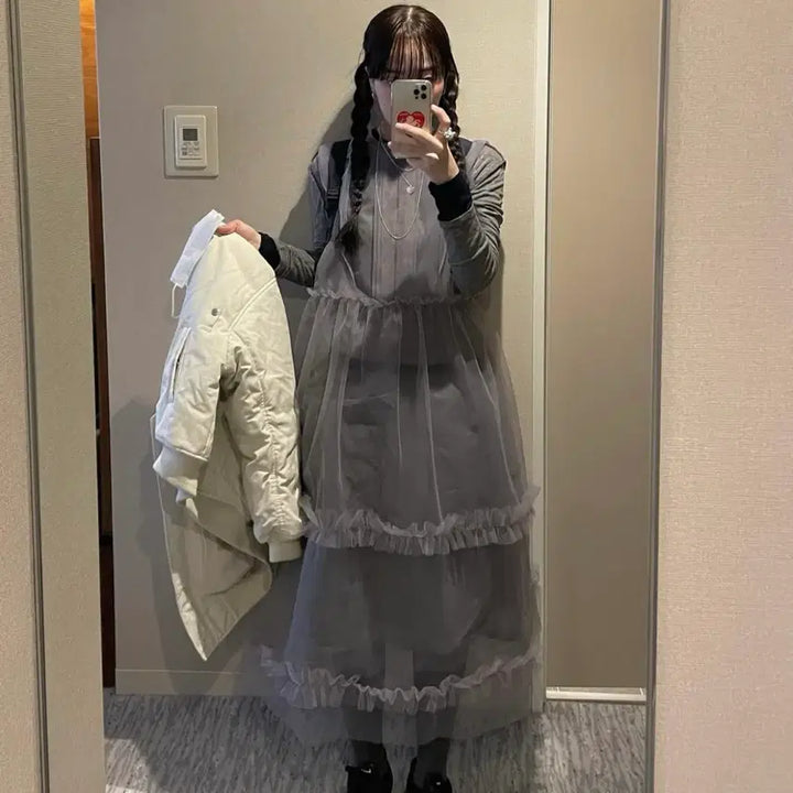 [BUNJANG] Fletta 53 Tulle Dress Grey / [택O미시착새상품] 플레따 53 튤 드레스 그레이 fletta 맥시 미디