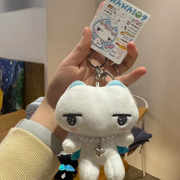 [BUNJANG] Wawailgonggu Aineko Cat Keychain Angel / 와와일공구 109 아이네코 아이네꼬  고양이 키링 고전인형 키링 엔젤