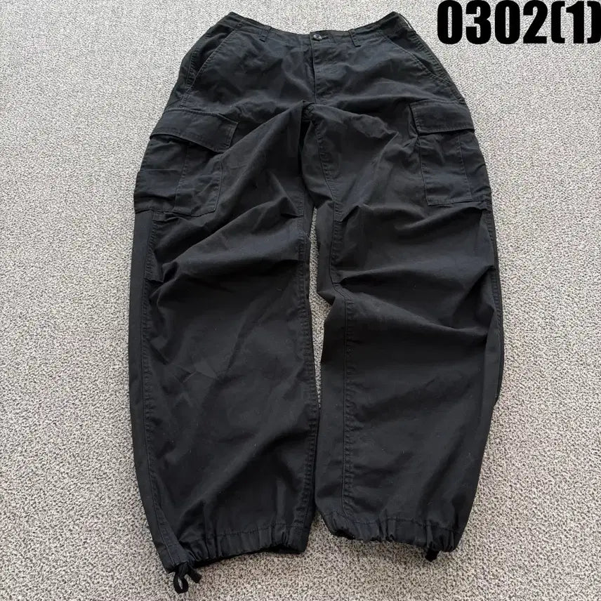 [BUNJANG] Musinsa Black Cargo Pants / 무신사 블랙 카고 바지 면바지 30
