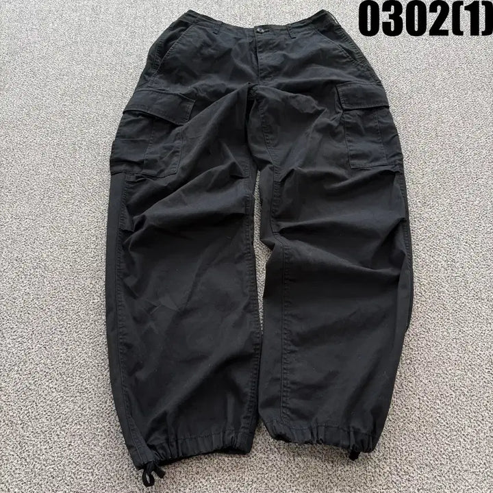 [BUNJANG] Musinsa Black Cargo Pants / 무신사 블랙 카고 바지 면바지 30