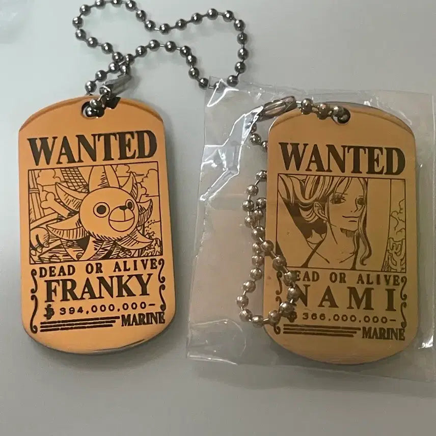 [BUNJANG] One Piece Nami/Franky Keychain Bundle Set / 일괄) 원피스 나미/프랑키 군번줄 키링