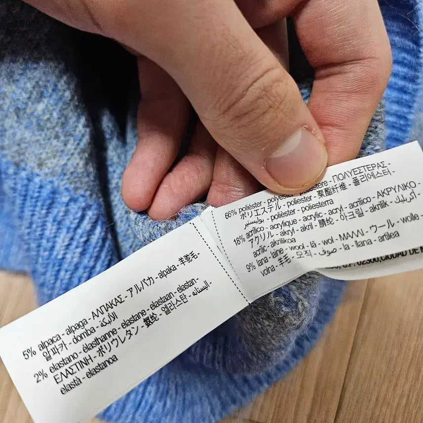 [BUNJANG] Zara Brushed Texture Knit Sweater / [m] 자라 브러싱 텍스처 니트 블루 그레이