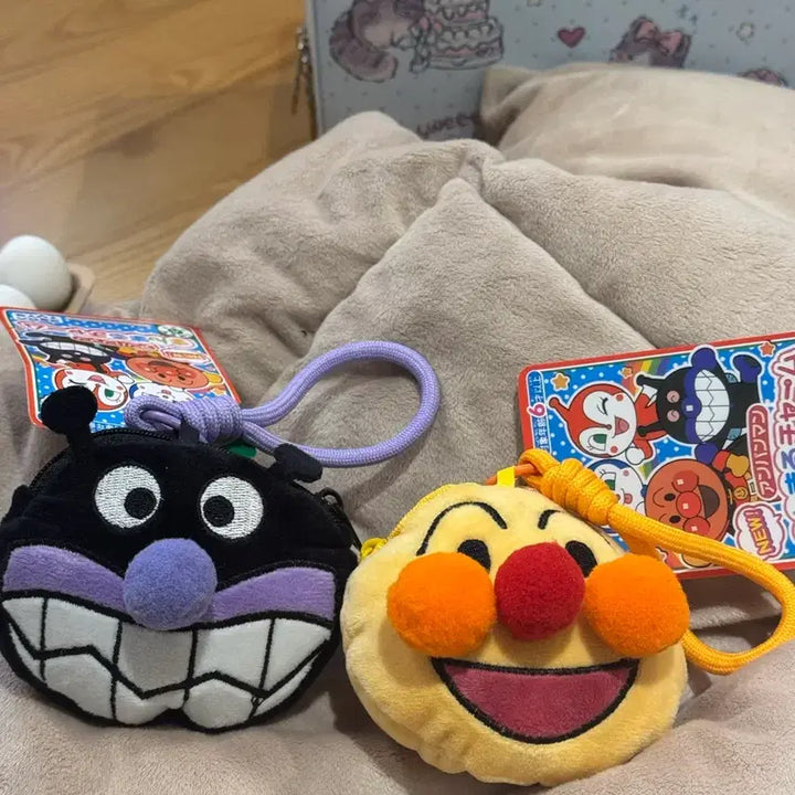 [BUNJANG] Anpanman Baikinman Strap Coin Purse Pouch / 호빵맨 세균맨 스트랩 동전지갑 파우치 새상품