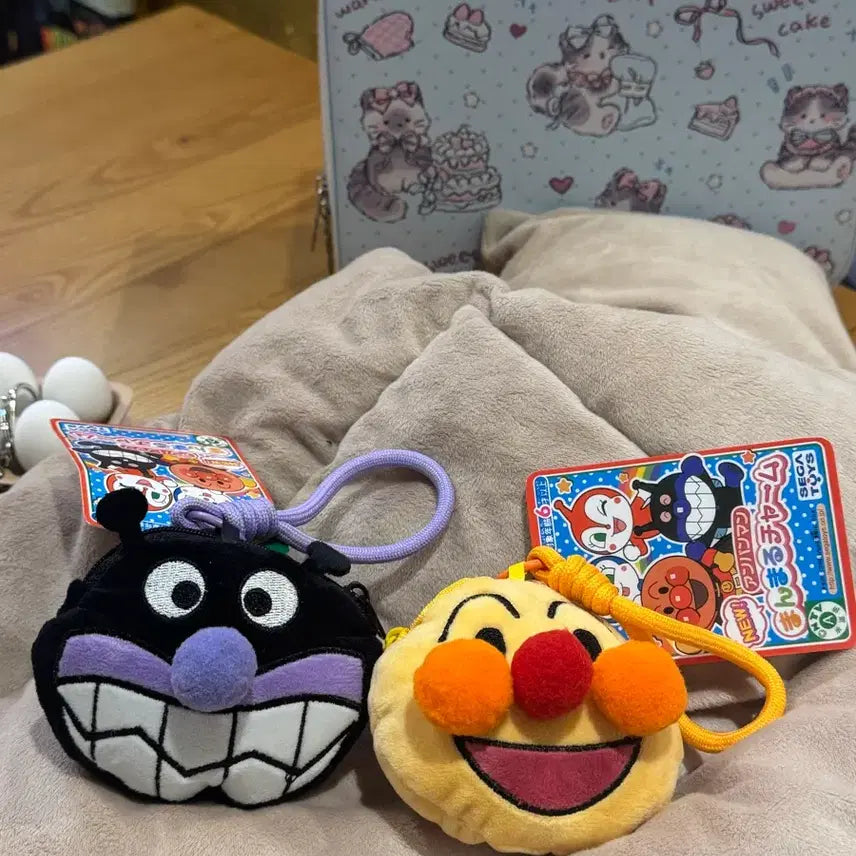 [BUNJANG] Anpanman Baikinman Strap Coin Purse Pouch / 호빵맨 세균맨 스트랩 동전지갑 파우치 새상품