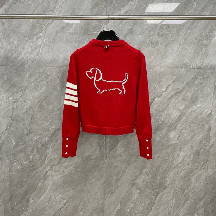 [SOLD OUT] 톰브라운 여성 라운드넥 니트 강아지 울 4바 가디건