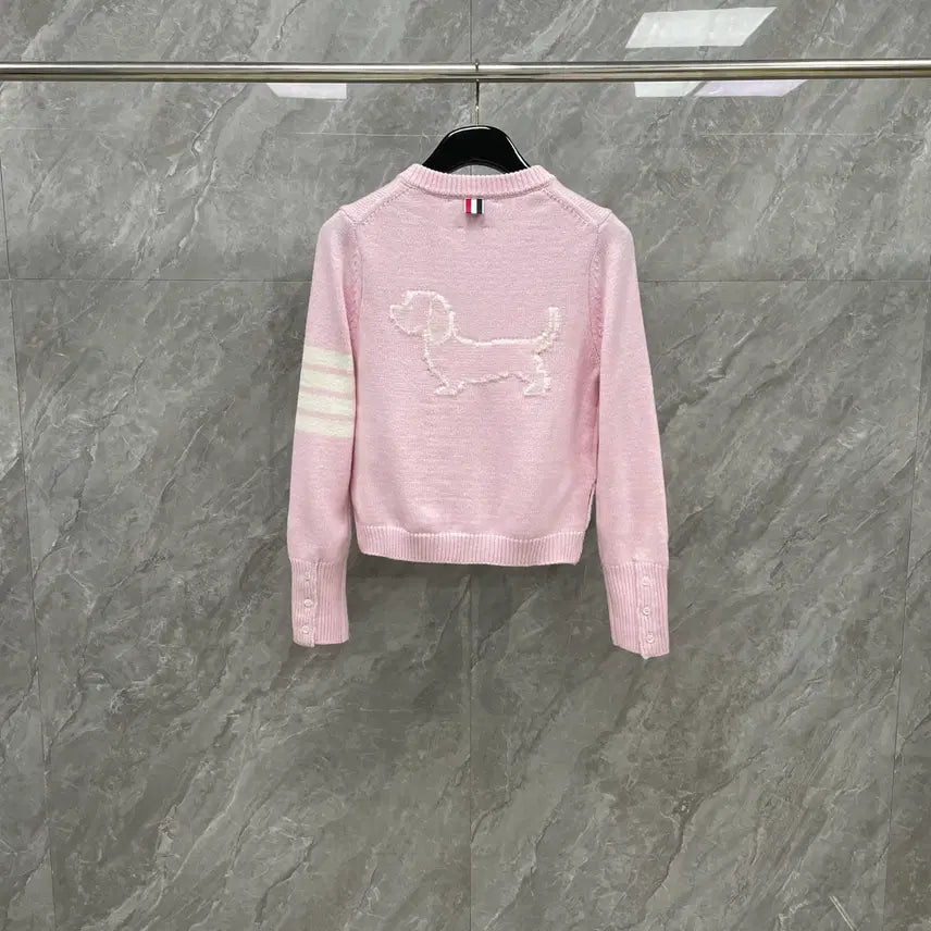 [SOLD OUT] 톰브라운 여성 라운드넥 니트 강아지 울 4바 가디건