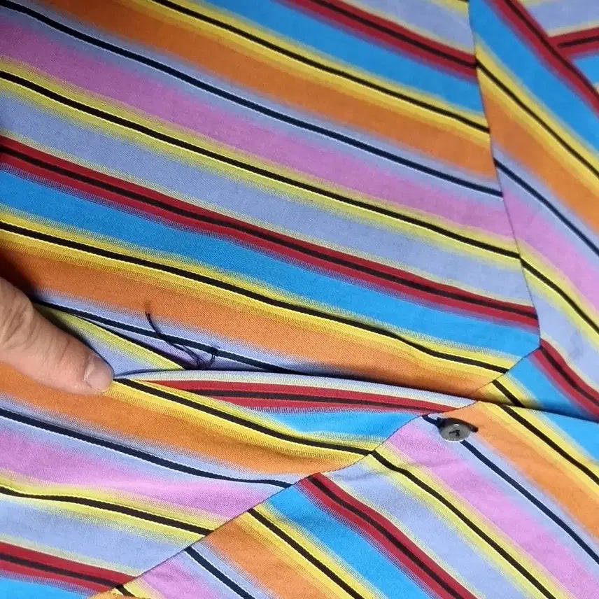 [BUNJANG] Versace Colorful Stripe Shirt / 빈티지 VERSACE 컬러풀 스트라이프 셔츠(95-100)