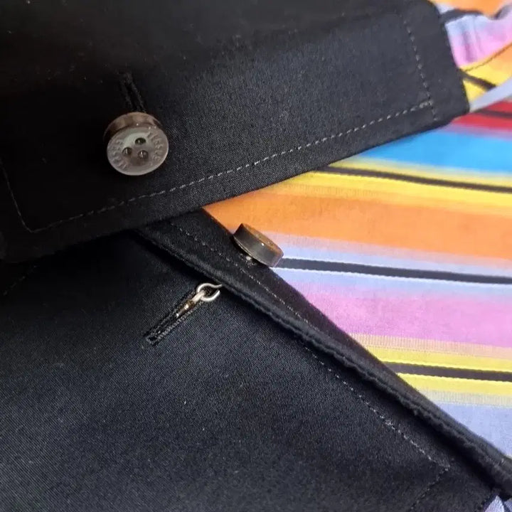 [BUNJANG] Versace Colorful Stripe Shirt / 빈티지 VERSACE 컬러풀 스트라이프 셔츠(95-100)