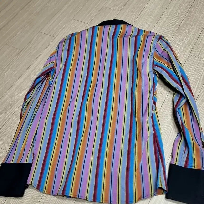 [BUNJANG] Versace Colorful Stripe Shirt / 빈티지 VERSACE 컬러풀 스트라이프 셔츠(95-100)