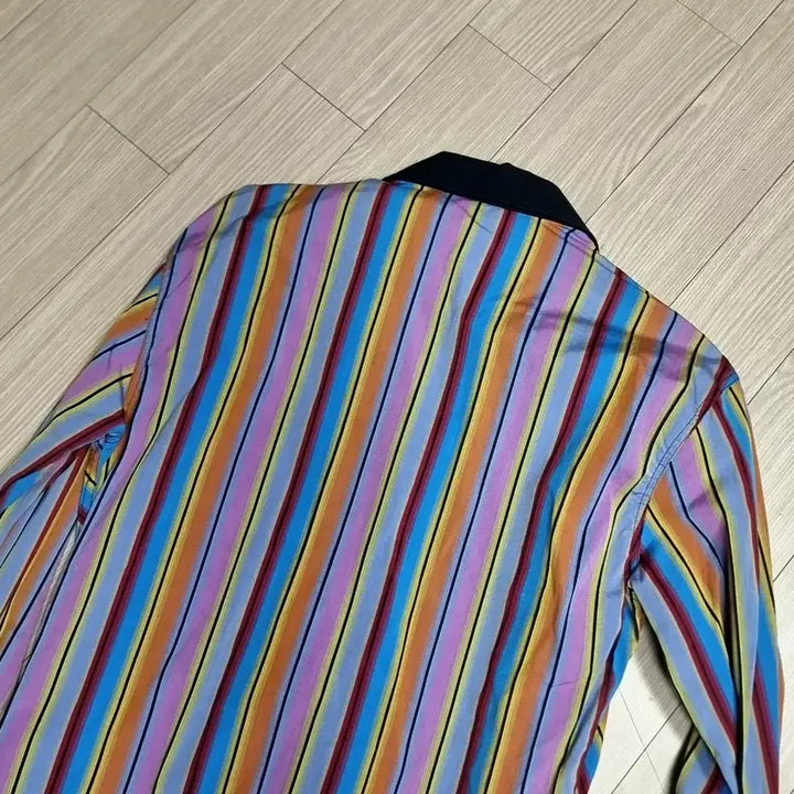 [BUNJANG] Versace Colorful Stripe Shirt / 빈티지 VERSACE 컬러풀 스트라이프 셔츠(95-100)