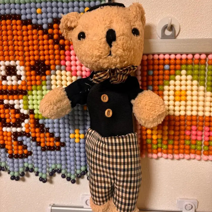 [BUNJANG] Vintage Teddy Bear Plush Pencil Case / 고전문구 테디베어 곰돌이 인형 봉제 필통