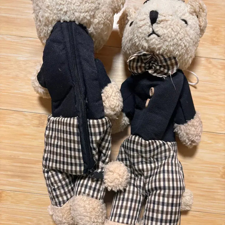[BUNJANG] Vintage Teddy Bear Plush Pencil Case / 고전문구 테디베어 곰돌이 인형 봉제 필통