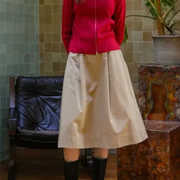[BUNJANG] Red Two-Way Zip-Up Cardigan / 레드 투웨이집업 가디건 free