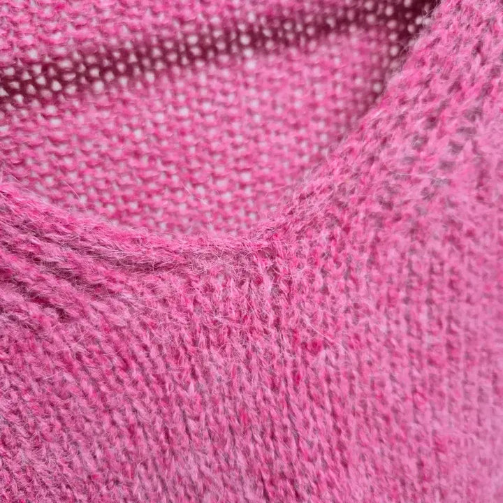 [BUNJANG] Style V-Neck Pink Knit Sweater / 스타일에 V넥 핑크 니트
