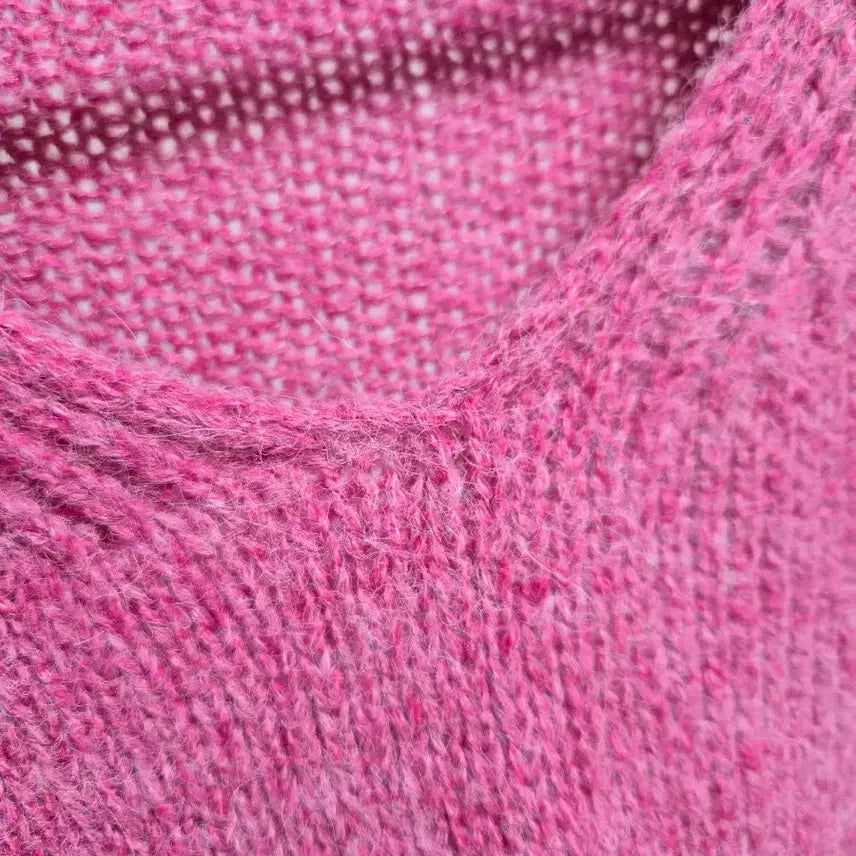 [BUNJANG] Style V-Neck Pink Knit Sweater / 스타일에 V넥 핑크 니트