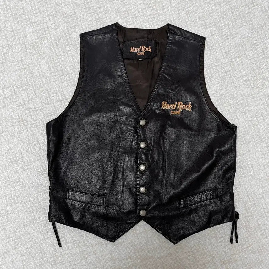 [BUNJANG] Hard Rock Cafe Leather Vest / Hard Rock Cafe 가죽 조끼 하드락카페