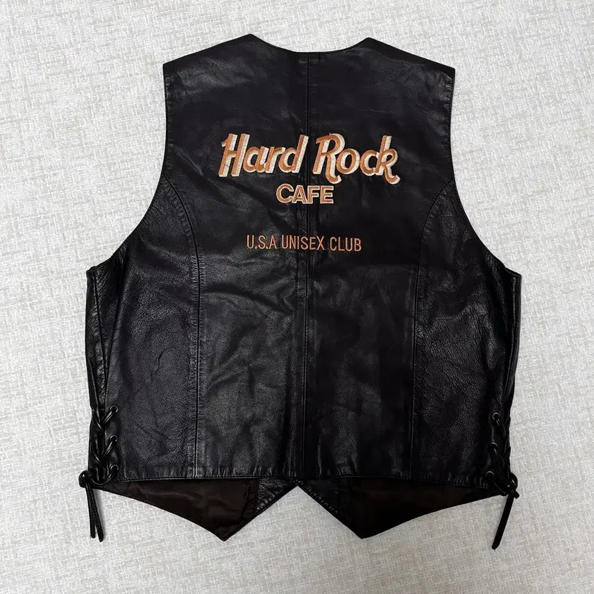 [BUNJANG] Hard Rock Cafe Leather Vest / Hard Rock Cafe 가죽 조끼 하드락카페