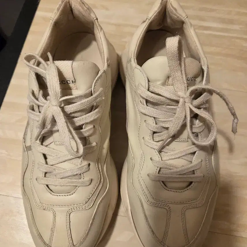 [BUNJANG] Gucci Ivory Leather Sneakers / 구찌 아이보리 레더 스니커즈