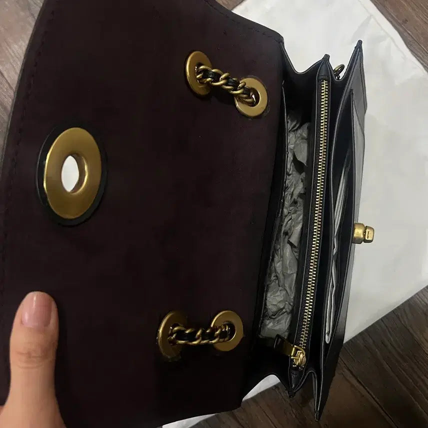 [BUNJANG] Coach Black Leather Chain Shoulder Bag / 정품) 코치 블랙 가방 레더 체인 숄더백