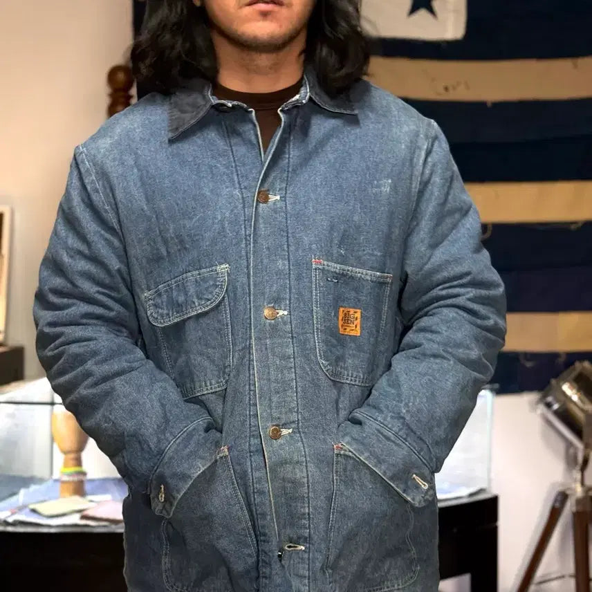 [BUNJANG] Big Ben by Wrangler Blanket Lined Denim Chore Jacket / 70-80s 빅밴 by 랭글러 블랑캣 라인드 데님 초어 자켓 44