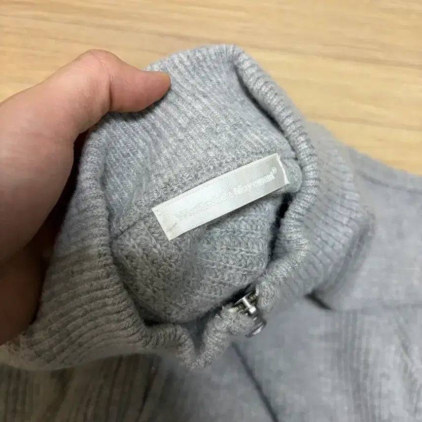 [BUNJANG] Walsnile Movement Tsuchitong Collaboration Gray Knit Zip-up (Size 2) / 월스와일무브먼트 츠통령 콜라보 그레이 니트집업 2사이즈