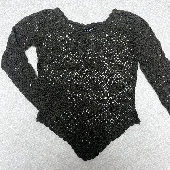 [BUNJANG] Vintage Lace Knit Top / 히피 빈티지 레이스 니트 탑