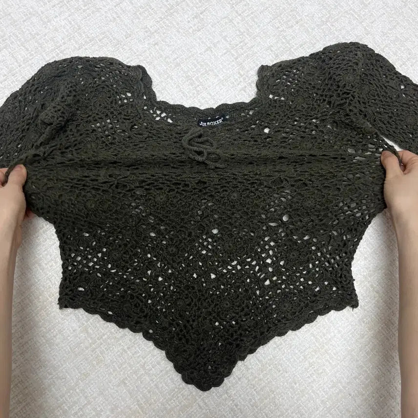 [BUNJANG] Vintage Lace Knit Top / 히피 빈티지 레이스 니트 탑