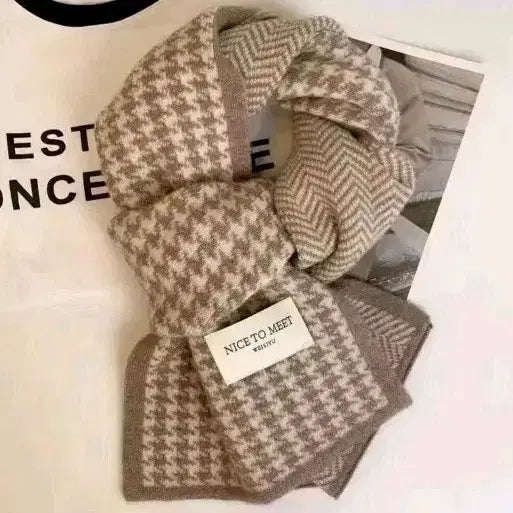 [BUNJANG] Houndstooth Check Pattern Muffler / 하운드투스 체크 머플러 목도리