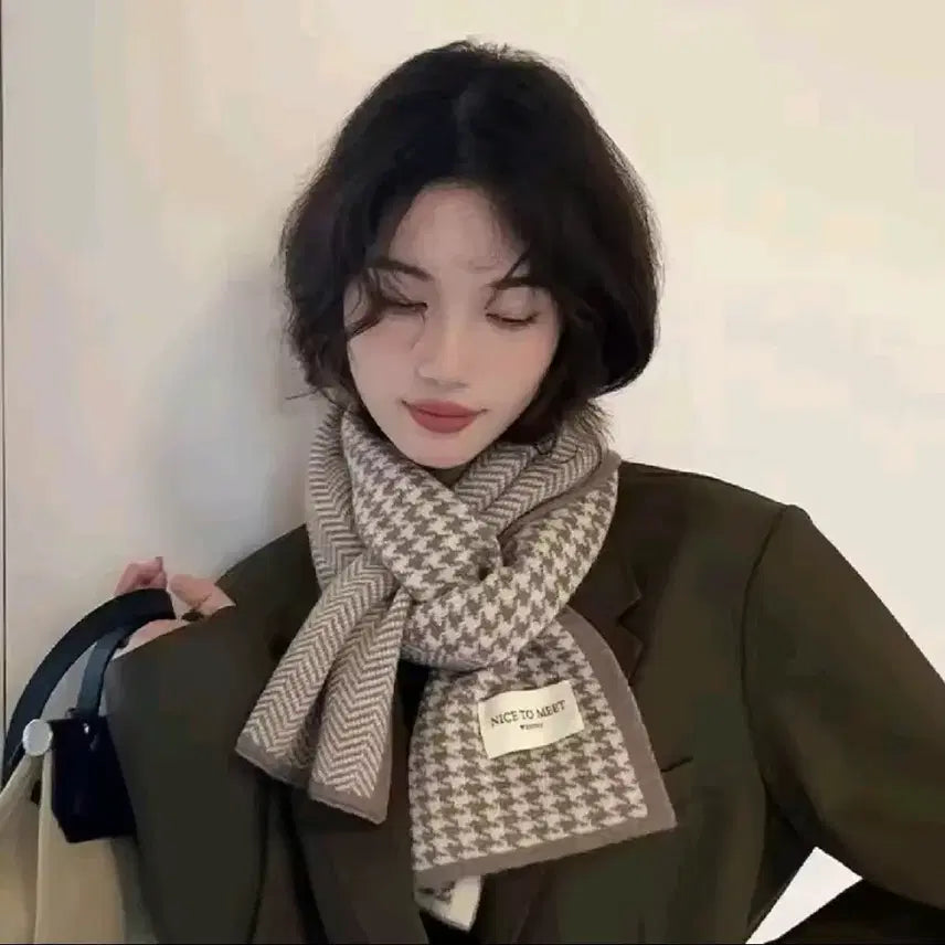 [BUNJANG] Houndstooth Check Pattern Muffler / 하운드투스 체크 머플러 목도리