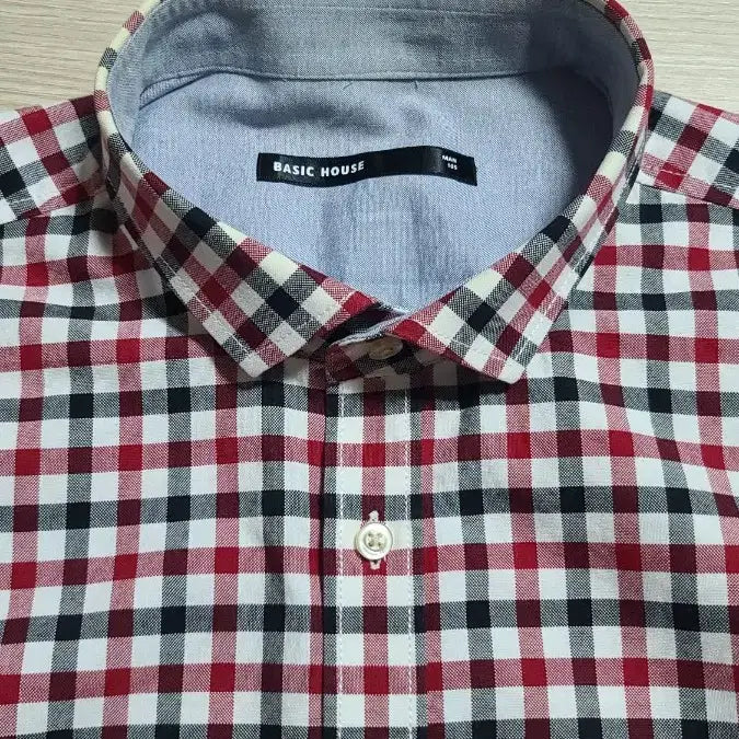 [BUNJANG] Basic House Slim Fit Oxford Check Shirt / 베이직하우스 체크셔츠 옥스퍼드셔츠 슬림핏 105 100 103