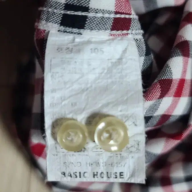 [BUNJANG] Basic House Slim Fit Oxford Check Shirt / 베이직하우스 체크셔츠 옥스퍼드셔츠 슬림핏 105 100 103