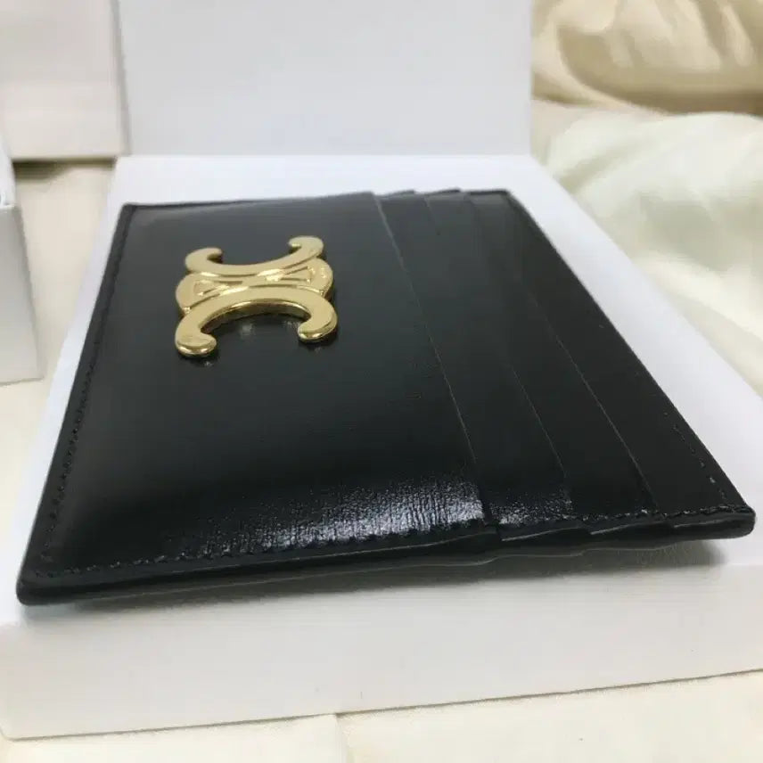 [BUNJANG] Celine Triomphe Card Holder Black / 셀린느 트리옹프 카드지갑 카드홀더 블랙 금장