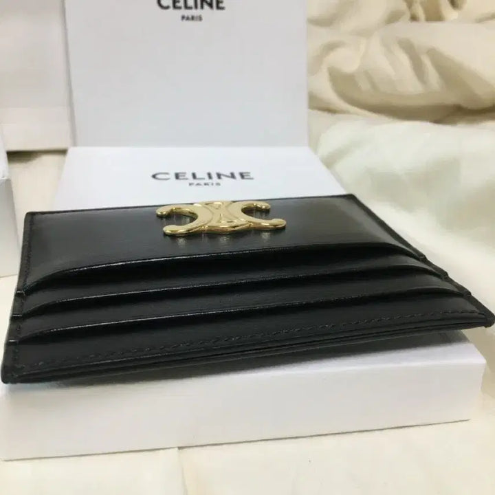 [BUNJANG] Celine Triomphe Card Holder Black / 셀린느 트리옹프 카드지갑 카드홀더 블랙 금장
