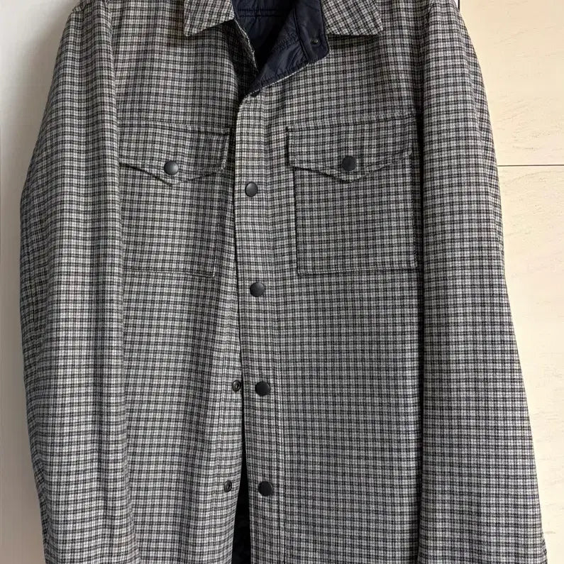 [BUNJANG] RVR Lardini Reversible Checkered Padded Jacket / RVR 라르디니 셔츠형 패딩 자켓 46
