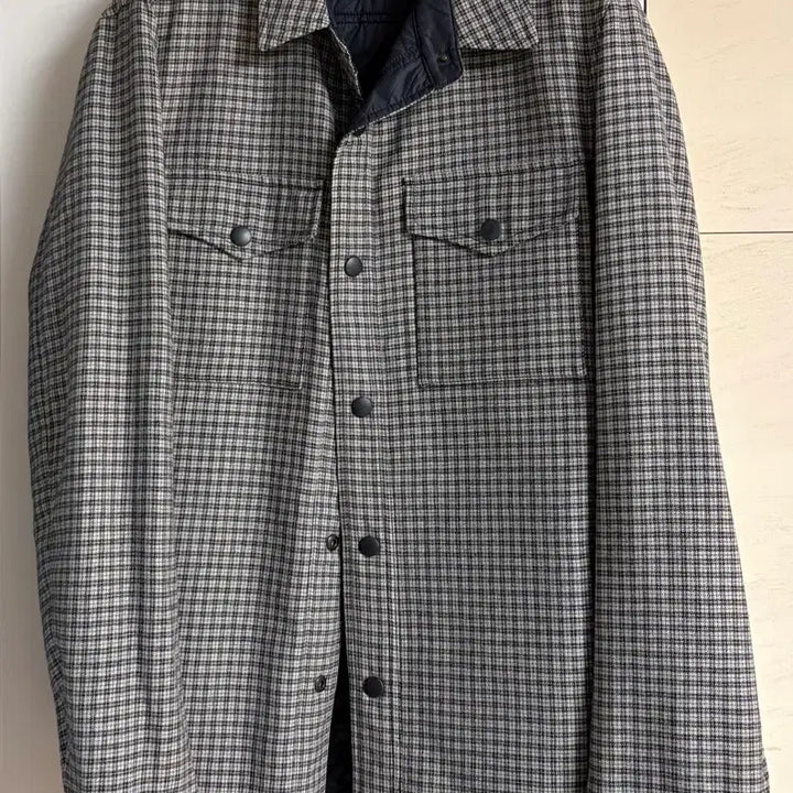 [BUNJANG] RVR Lardini Reversible Checkered Padded Jacket / RVR 라르디니 셔츠형 패딩 자켓 46