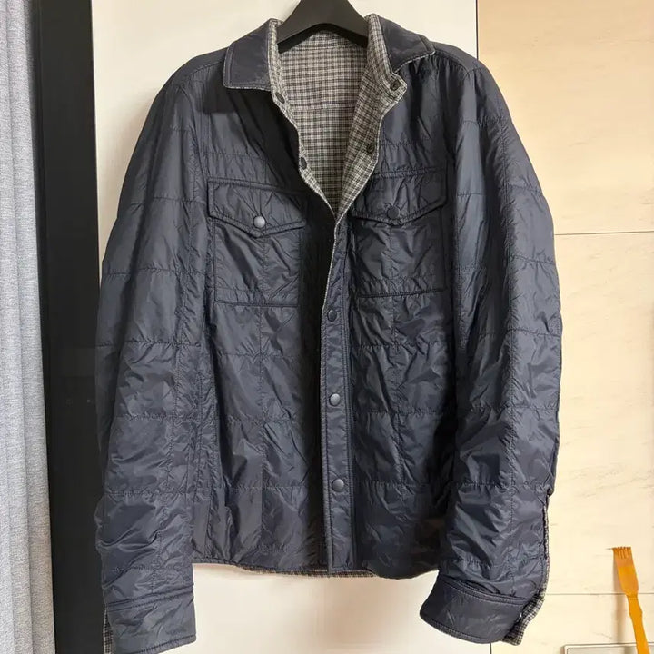 [BUNJANG] RVR Lardini Reversible Checkered Padded Jacket / RVR 라르디니 셔츠형 패딩 자켓 46