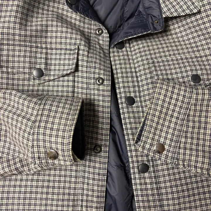 [BUNJANG] RVR Lardini Reversible Checkered Padded Jacket / RVR 라르디니 셔츠형 패딩 자켓 46