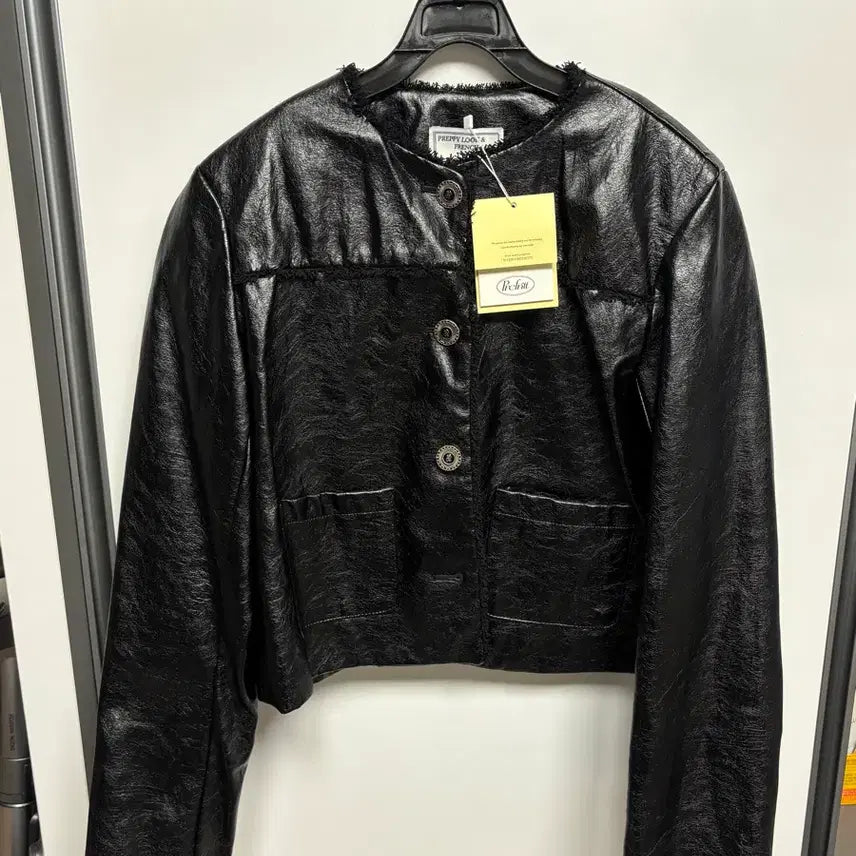 [BUNJANG] With Bloom Tweed Leather Jacket / 반택포 위드블룸 트위드 레더 자켓