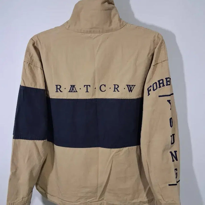 [BUNJANG] Khaki Color Block Anorak Windbreaker Jacket / 카키 배색 아노락 바람막이 점퍼