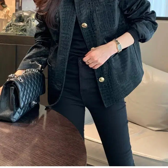 [BUNJANG] Bicini Crocodile Pattern Jacket / 바이씨니 악어자켓