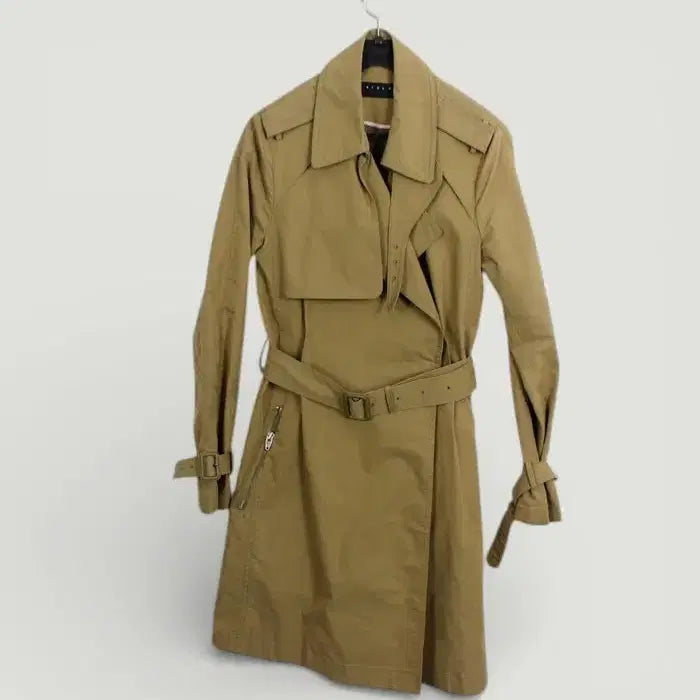 [BUNJANG] Sisley Belted Trench Coat Khaki (Size 36) / 여성42/ 시슬리 벨티드 트렌치 코트KH 36-9