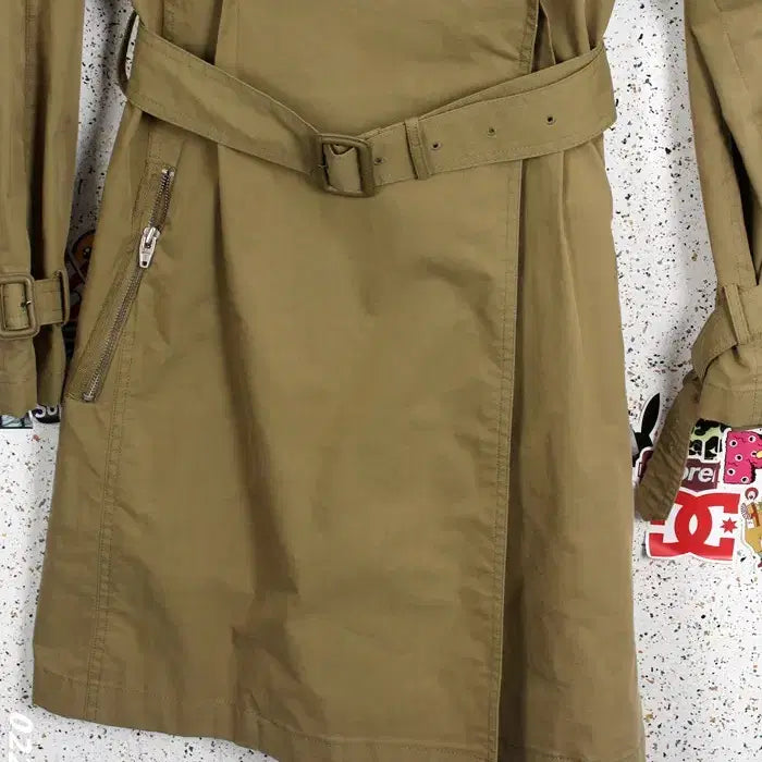 [BUNJANG] Sisley Belted Trench Coat Khaki (Size 36) / 여성42/ 시슬리 벨티드 트렌치 코트KH 36-9