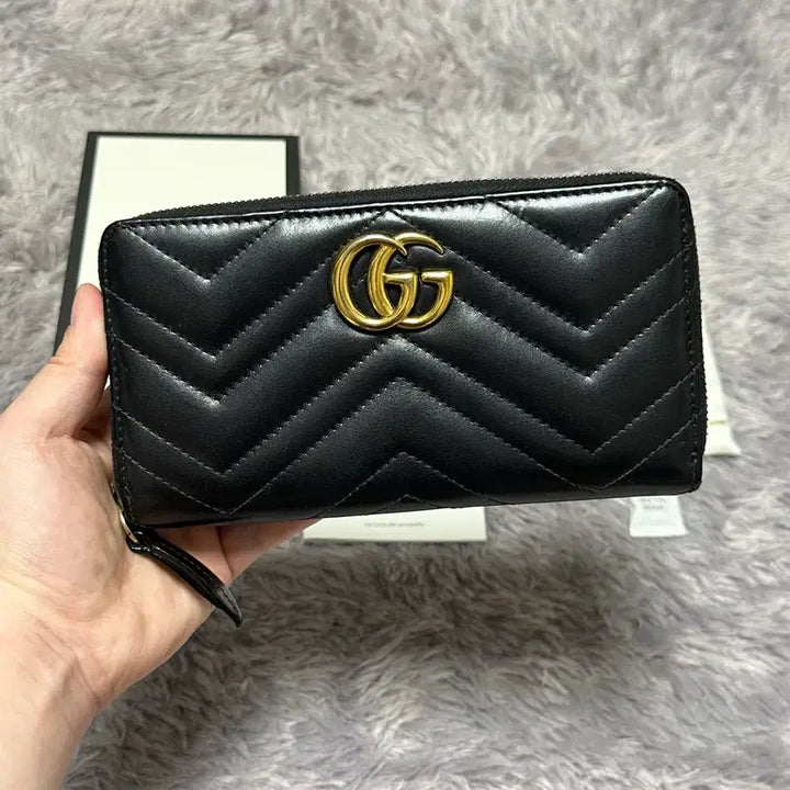 [BUNJANG] Gucci GG Marmont Matelasse Long Wallet Black / [풀구성] 구찌 GG 마몬트 마틀라세 장지갑 블랙