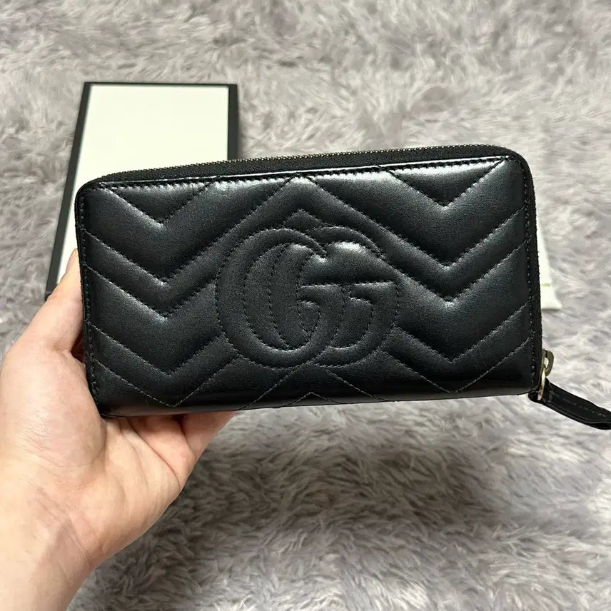 [BUNJANG] Gucci GG Marmont Matelasse Long Wallet Black / [풀구성] 구찌 GG 마몬트 마틀라세 장지갑 블랙