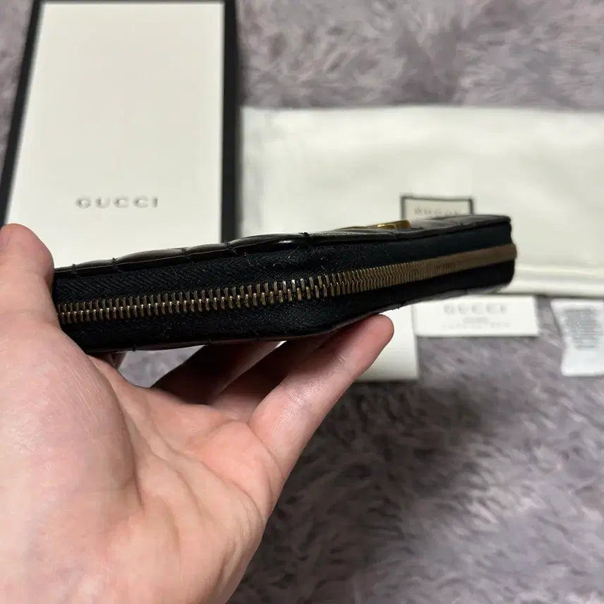 [BUNJANG] Gucci GG Marmont Matelasse Long Wallet Black / [풀구성] 구찌 GG 마몬트 마틀라세 장지갑 블랙