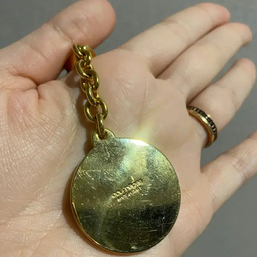[BUNJANG] Courreges Gold Pendant Keyring / Courreges 쿠레쥬 금장 키링